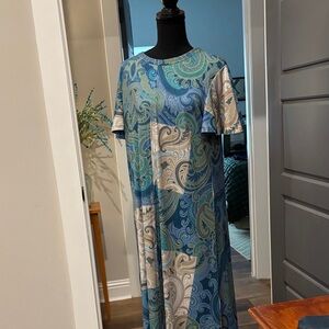 Chico's Blue and Cream Paisley Maxi Dress